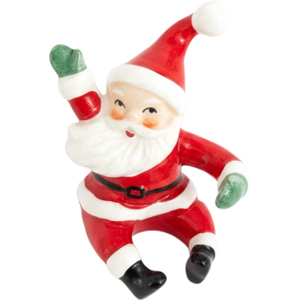 Vintage Lefton Santa Claus Candle Hugger Ceramic Christmas Figurine Red